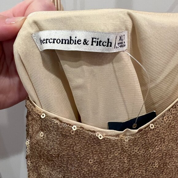 Abercrombie Gold Sequin Mini Slip Dress in XL - Picture 6 of 6